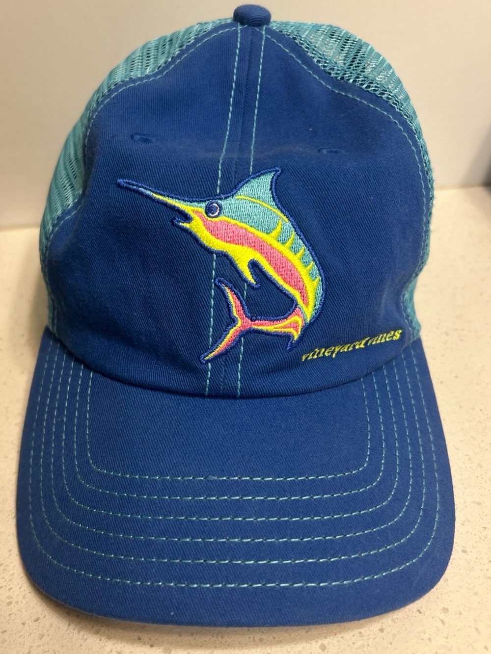 Vineyard Vines Blue Marlin Trucker Hat One Size